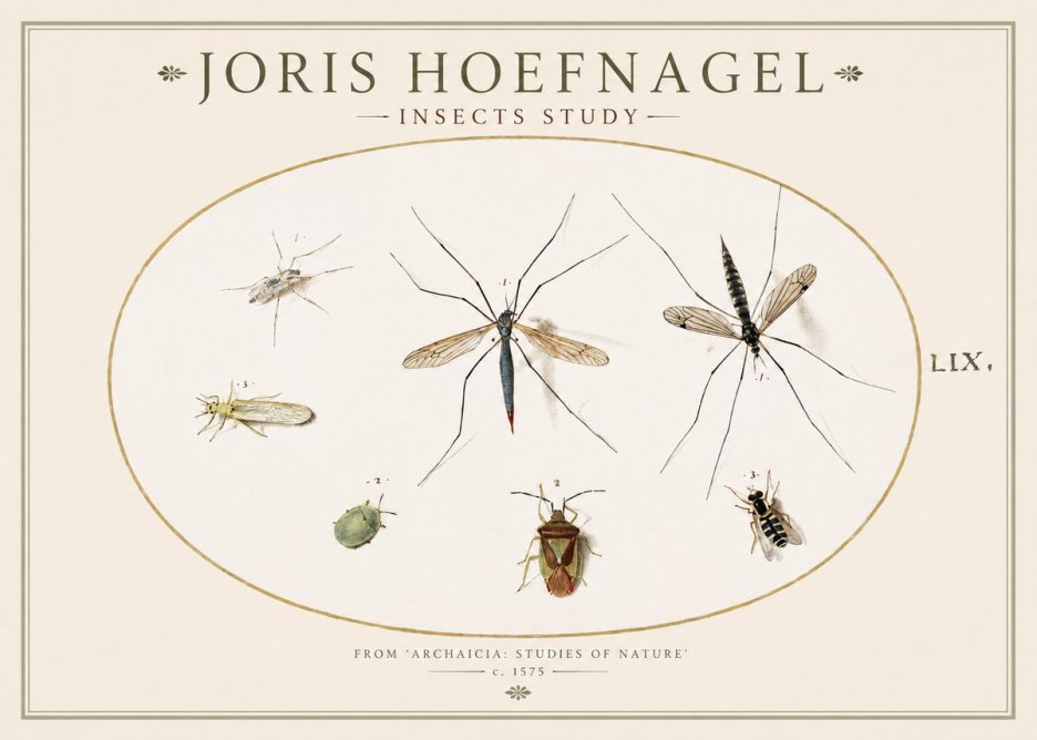 Joris Hoefnagel Insects Study I No1 - Plakat
