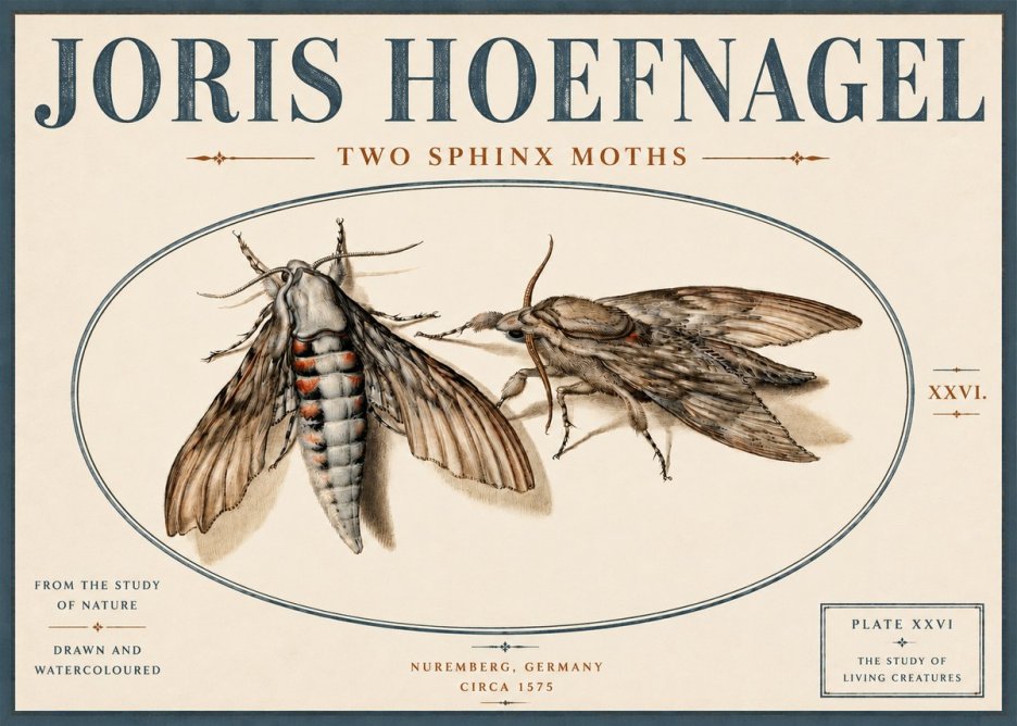 Joris Hoefnagel Two Sphinx Moths No4 - Plakat