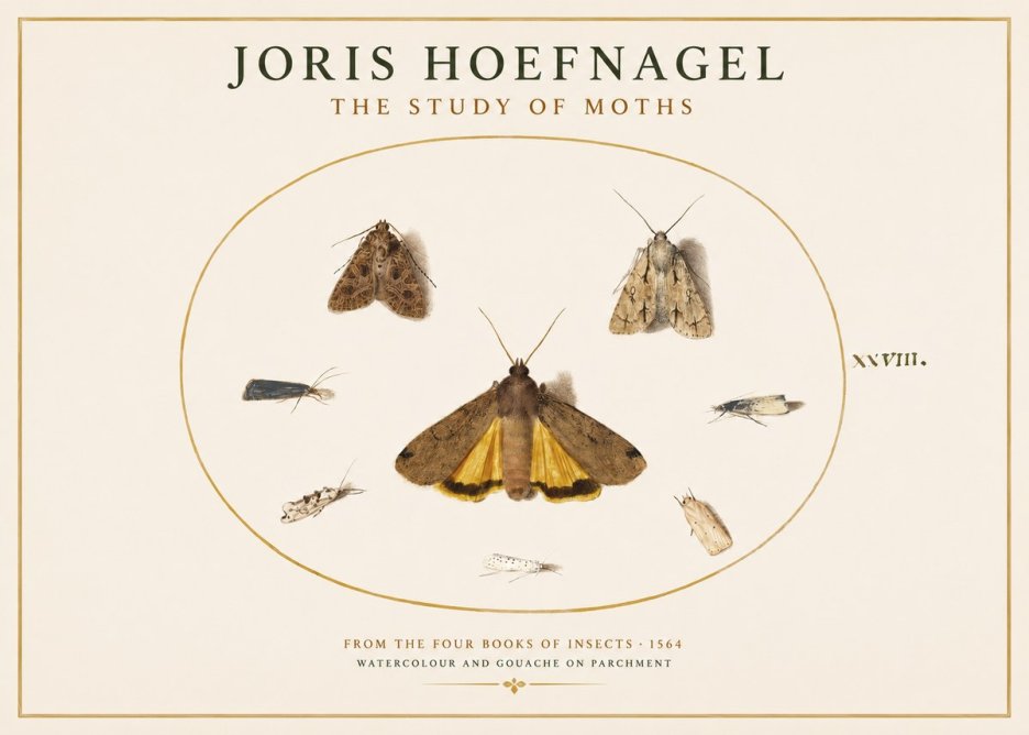 Joris Hoefnagel Study of Moths and Insects No4 - Plakat