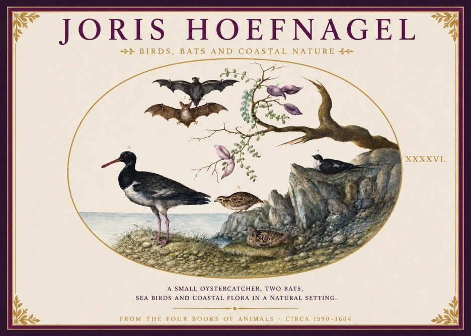 Joris Hoefnagel Birds, Bats and Coastal Nature No3 - Plakat