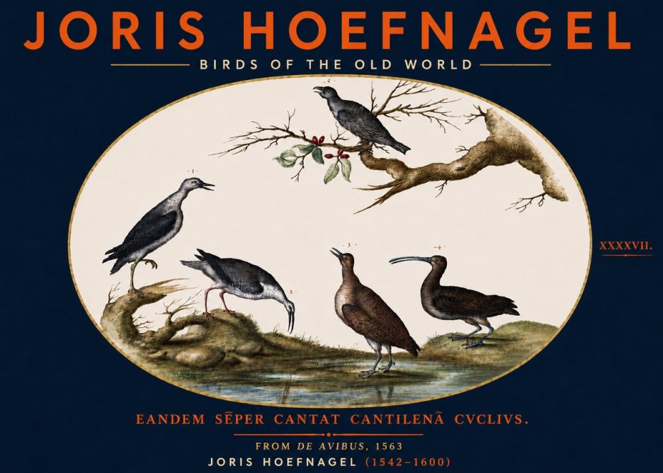 Joris Hoefnagel Birds of the Old World No5 - Plakat