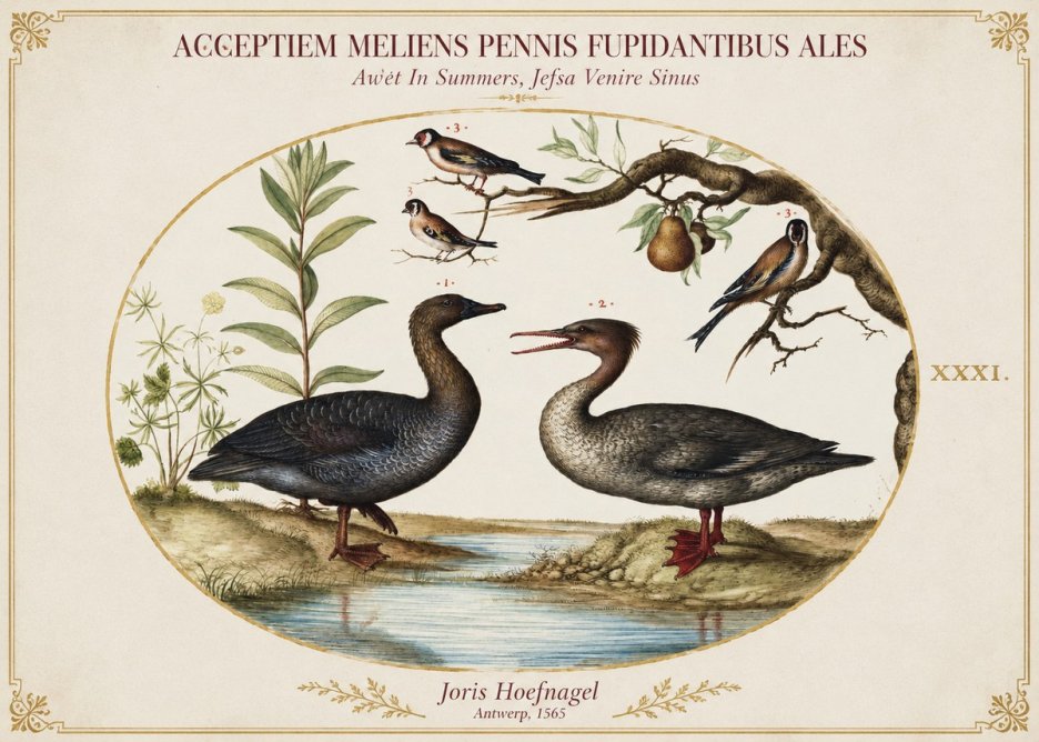 Joris Hoefnagel Acceptiem Meliens Pennis Fupidantibus Ales No1 - Plakat