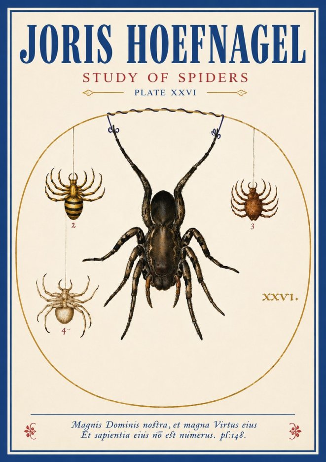Joris Hoefnagel Study of Spiders No3 - Plakat
