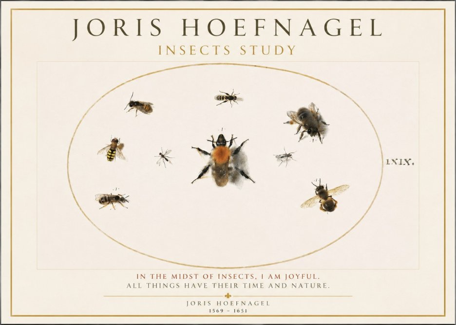 Joris Hoefnagel Insects Study II No1 - Plakat
