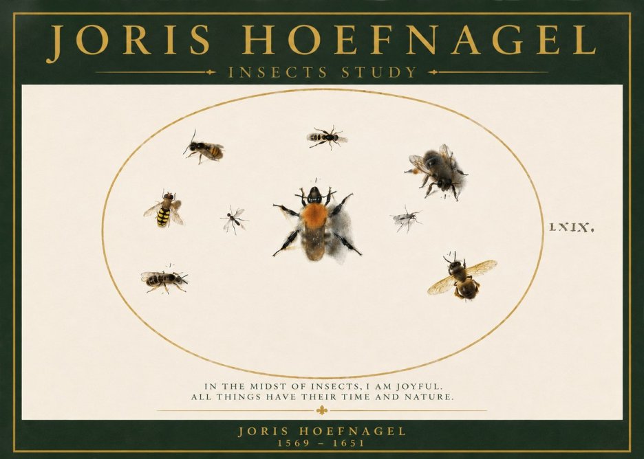 Joris Hoefnagel Insects Study II No3 - Plakat