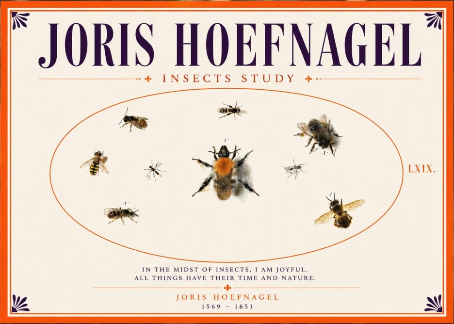 Joris Hoefnagel Insects Study II No5 - Plakat