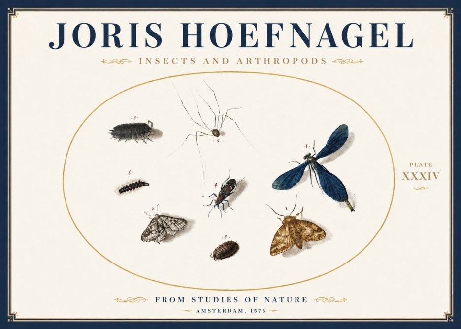 Joris Hoefnagel Insects and Arthropods No4 - Plakat