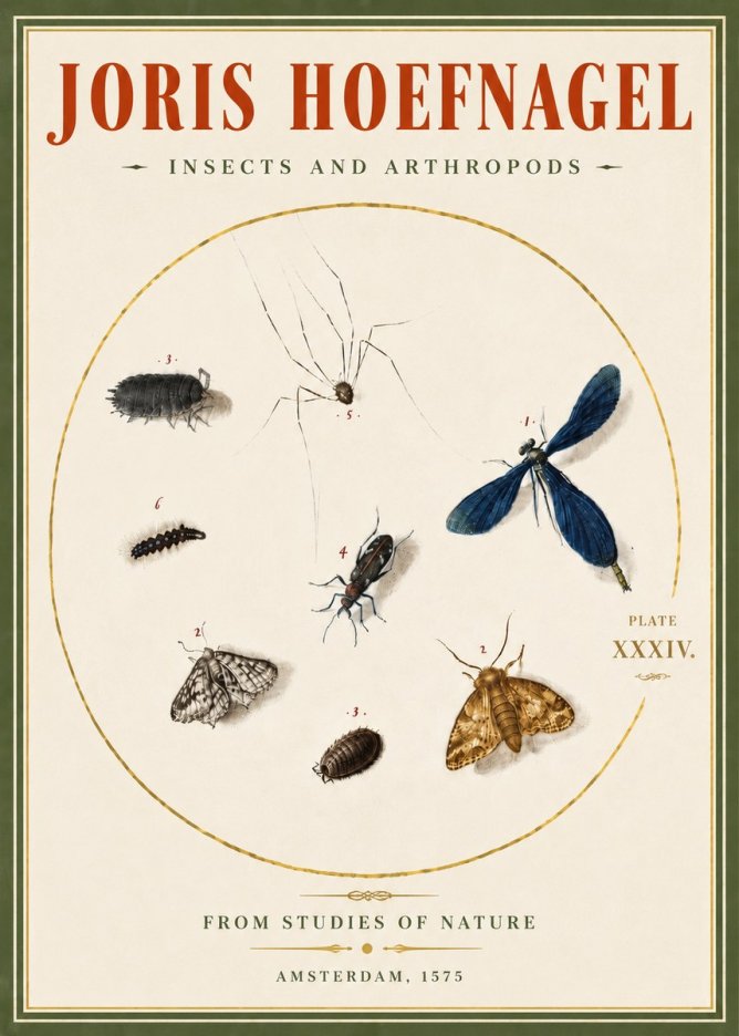 Joris Hoefnagel Insects and Arthropods No5 - Plakat