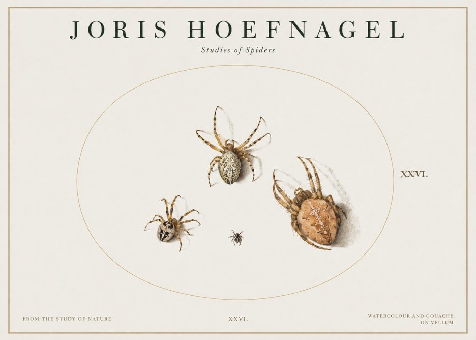 Joris Hoefnagel Studies of Spiders III No1 - Plakat