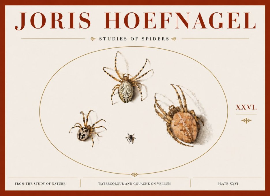 Joris Hoefnagel Studies of Spiders III No5 - Plakat
