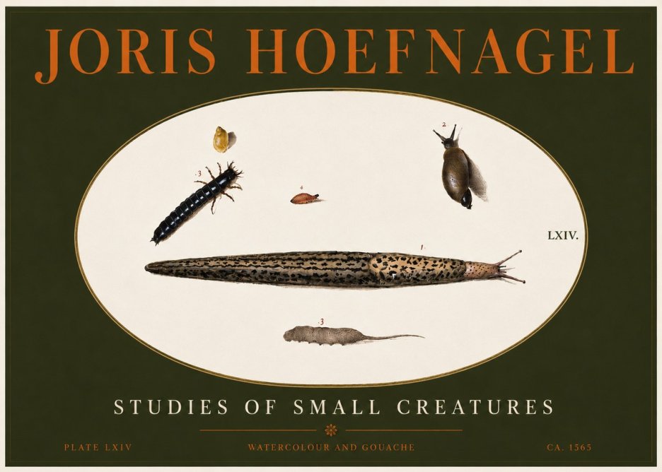 Joris Hoefnagel Plate Lxiv No4 - Plakat
