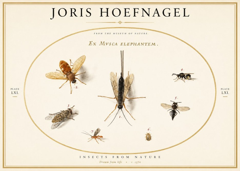Joris Hoefnagel Ex Mvsca Elephantem. No1 - Plakat