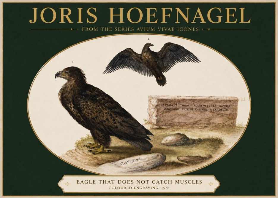 Joris Hoefnagel Eagle That Does Not Catch Muscles No3 - Plakat