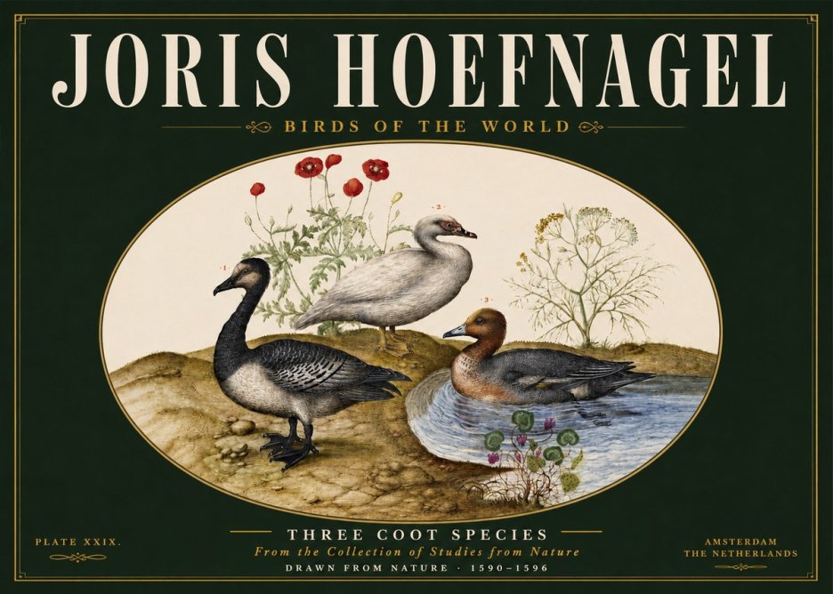 Joris Hoefnagel Three Coot Species No4 - Plakat