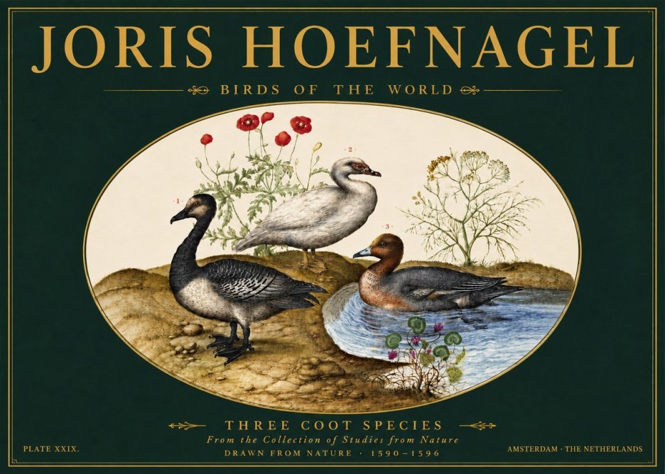 Joris Hoefnagel Three Coot Species No6 - Plakat