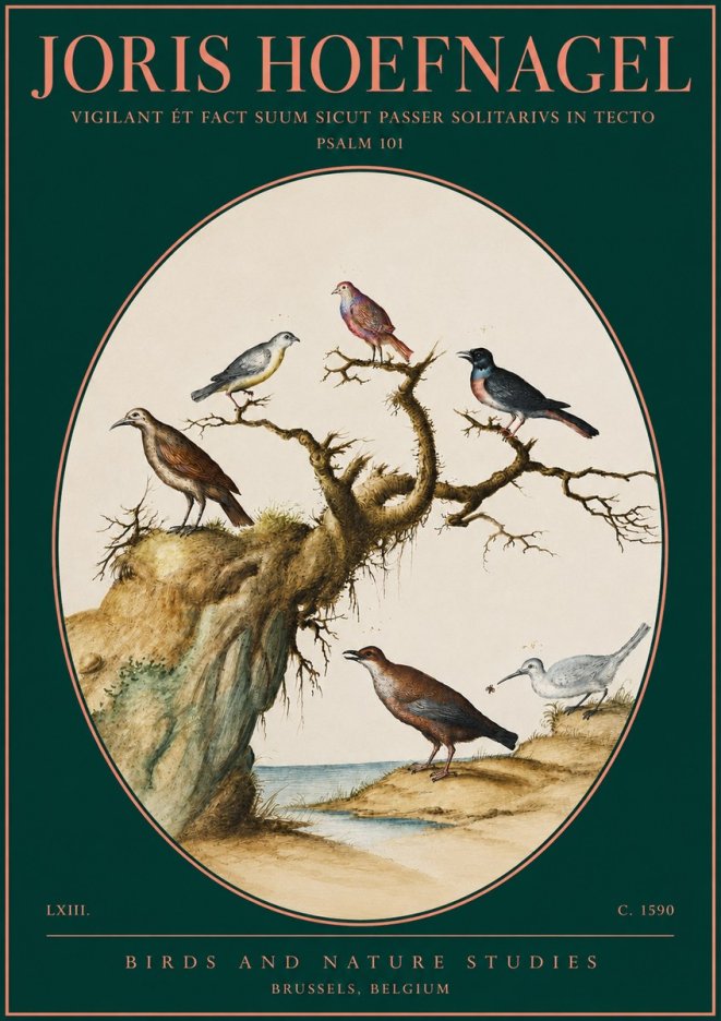 Joris Hoefnagel Vigilant Et Fact Suum Sicut Passer Solitarius in Tecto No4 - Plakat