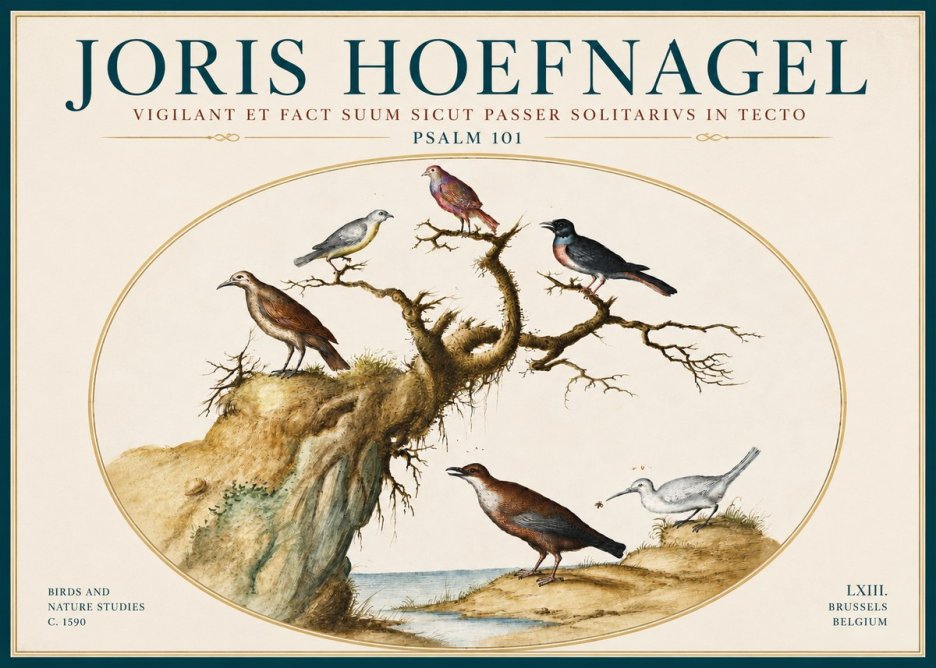 Joris Hoefnagel Vigilant Et Fact Suum Sicut Passer Solitarius in Tecto No6 - Plakat