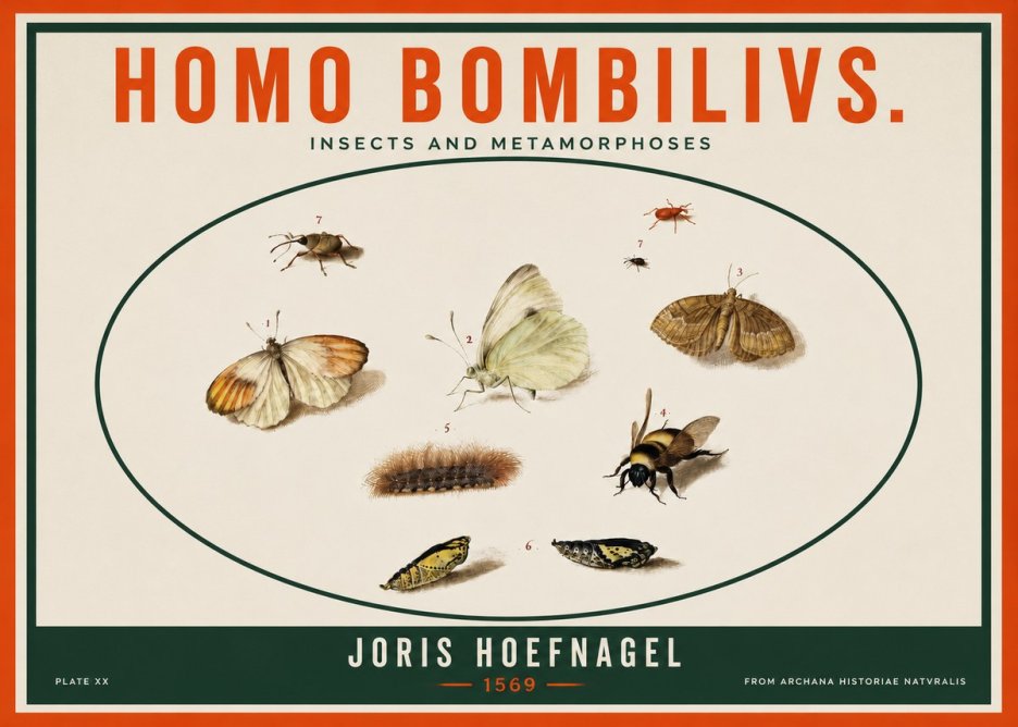 Joris Hoefnagel Homo Bombilivs. Insecta Et Metamorphoses No3 - Plakat