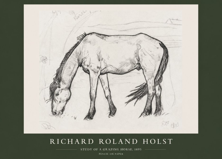 Richard Roland Holst Study of a Grazing Horse No2 - Plakat