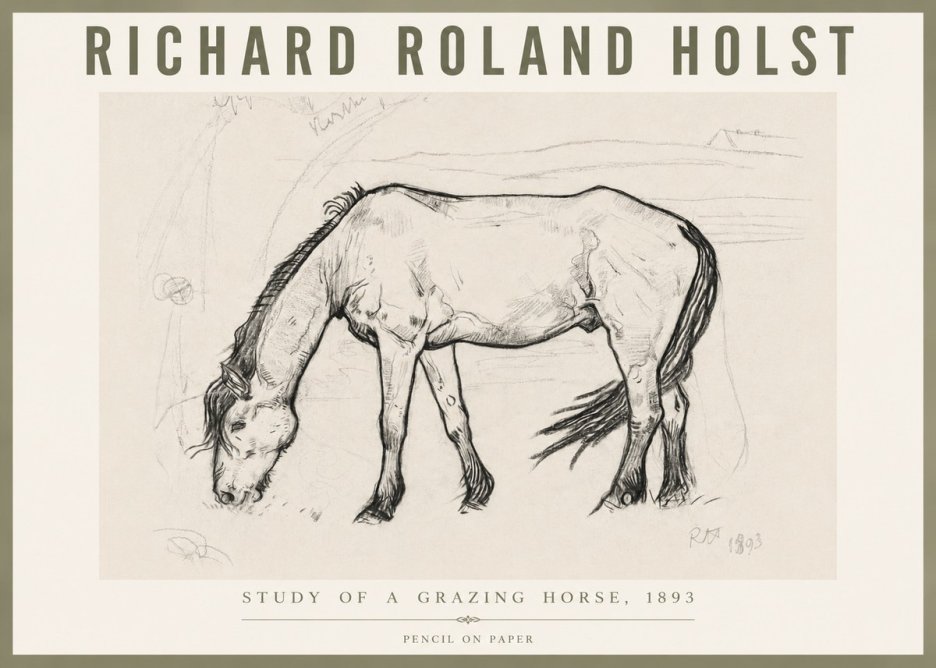 Richard Roland Holst Study of a Grazing Horse No6 - Plakat
