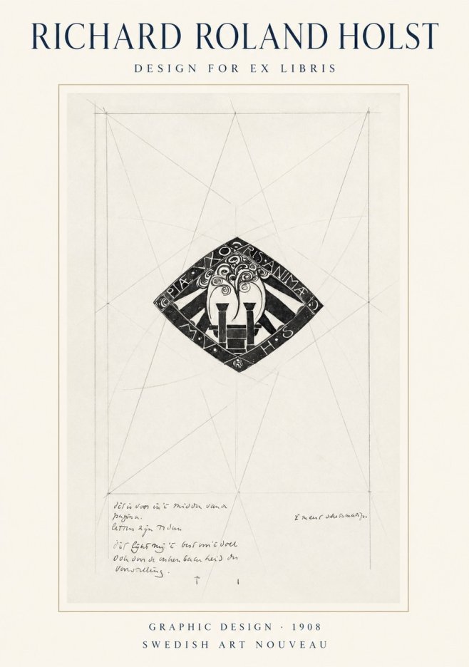 Richard Roland Holst Design for Ex Libris No1 - Plakat