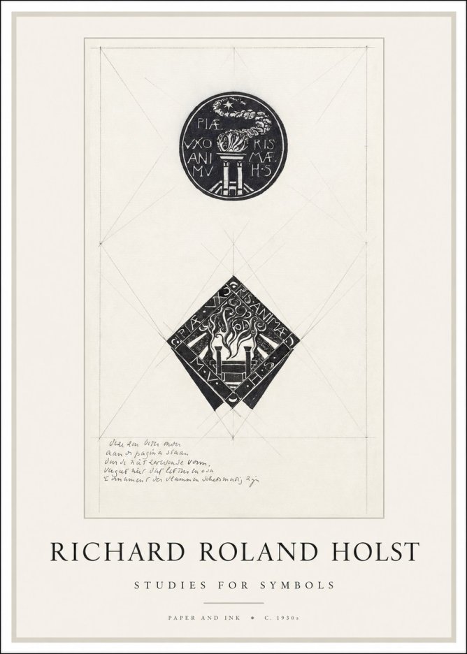 Richard Roland Holst Study for Emblems No2 - Plakat
