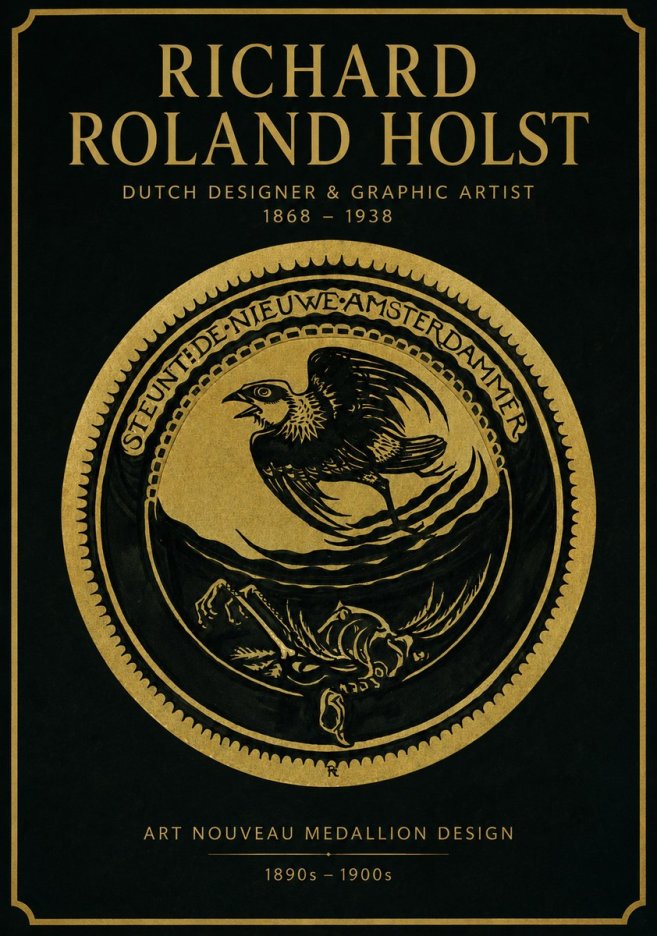 Richard Roland Holst Art Nouveau Medallion Design No2 - Plakat
