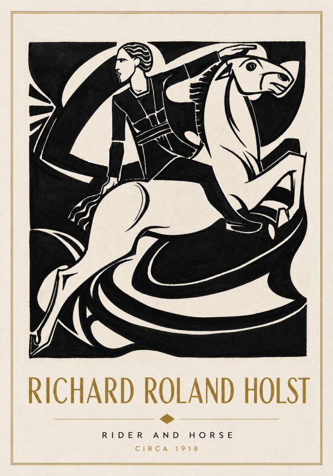 Richard Roland Holst Rider and Horse No6 - Plakat