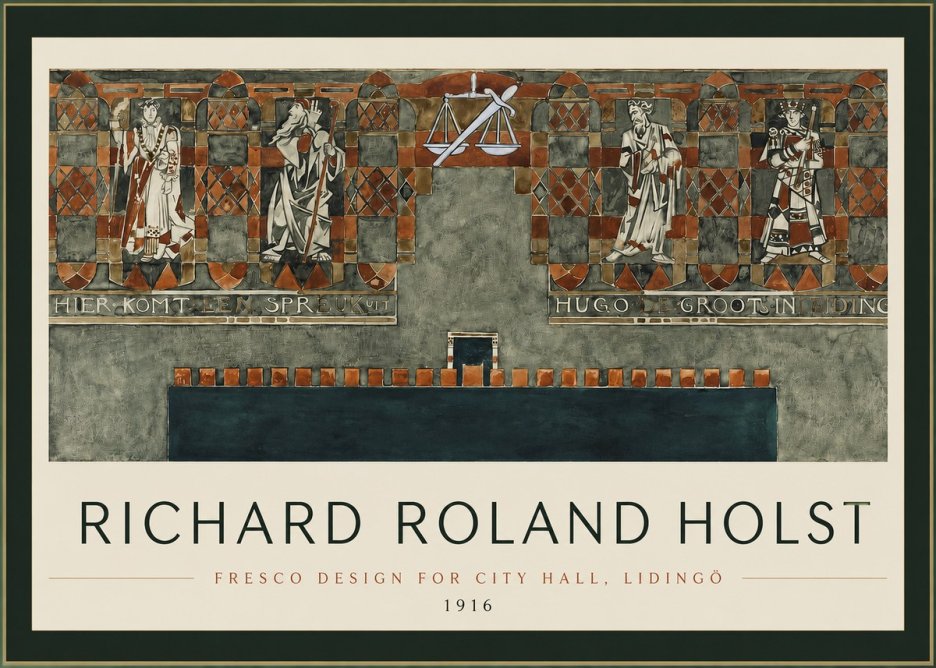 Richard Roland Holst Fresco Design - City Hall, Lidingö No2 - Plakat