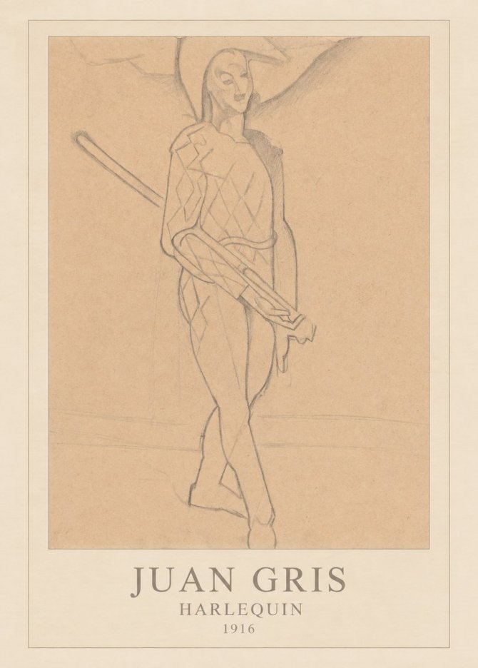 Juan Gris Harlequin No4 - Plakat