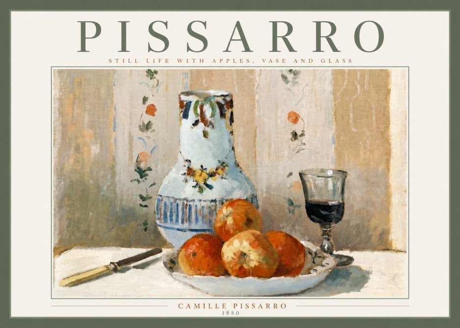 Pissarro Still Life with Apples, Jug and Glass No3 - Plakat