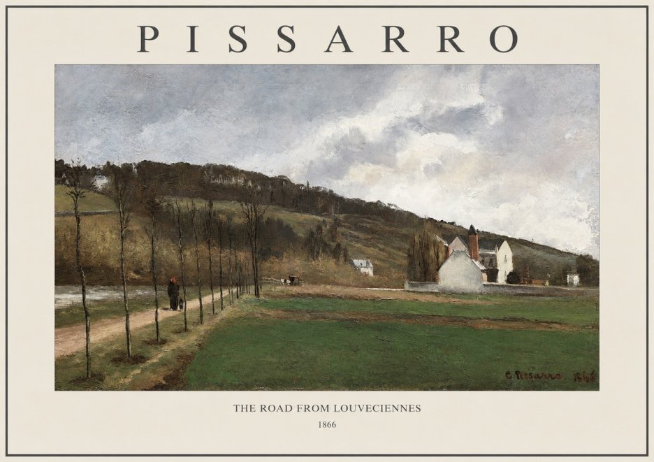 Pissarro The Road from Louveciennes II No1 - Plakat