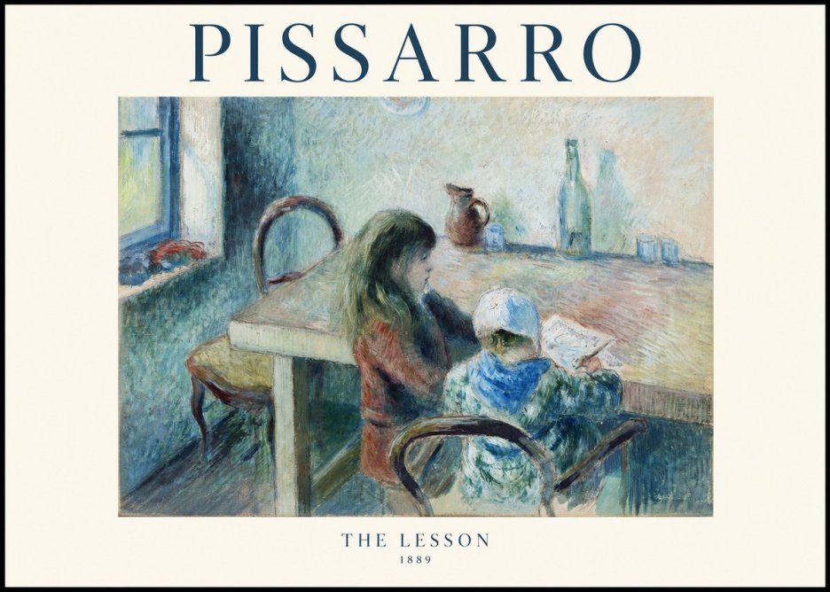 Pissarro The Lesson No1 - Plakat
