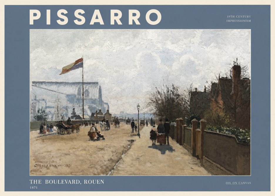 Pissarro The Boulevard, Rouen No2 - Plakat
