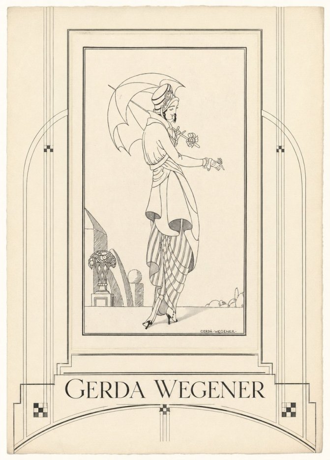 Gerda Wegener Elegant Figure with Parasol No6 - Plakat