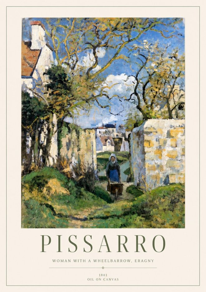 Pissarro Woman with a Wheelbarrow, Eragny No1 - Plakat