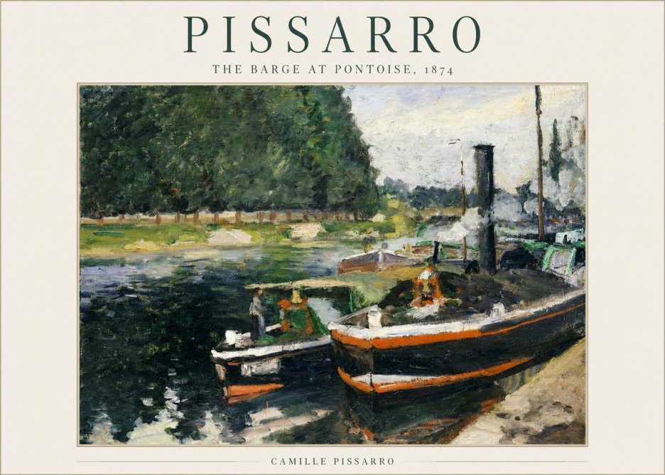 Pissarro The Barge at Pontoise, 1874 No1 - Plakat
