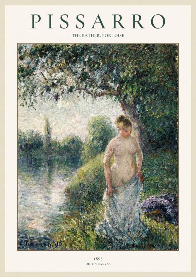 Pissarro The Bather, Pontoise No1 - Plakat