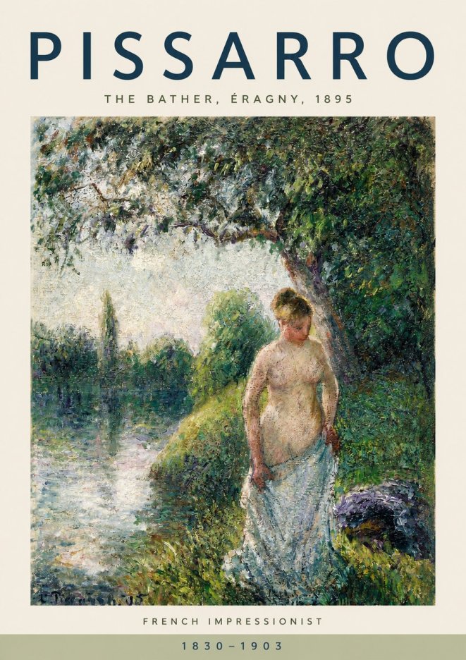 Pissarro The Bather, Pontoise No2 - Plakat