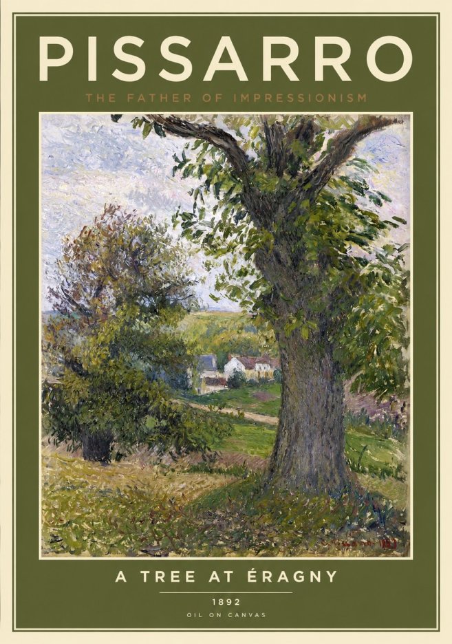 Pissarro The Oak at Éragny No2 - Plakat