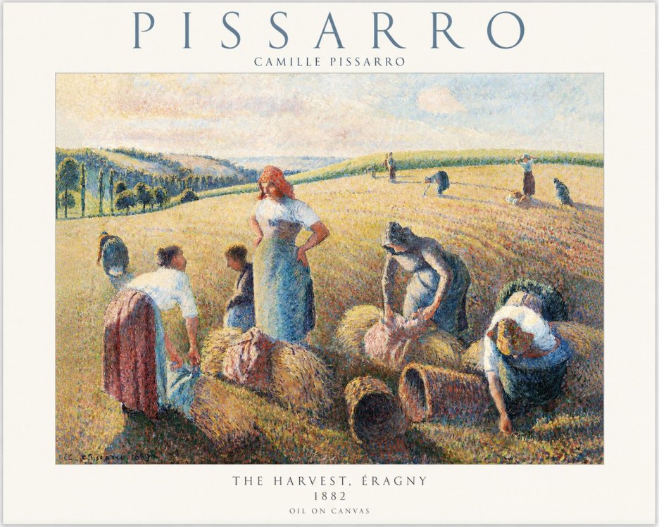 Pissarro The Harvest, Éragny No1 - Plakat