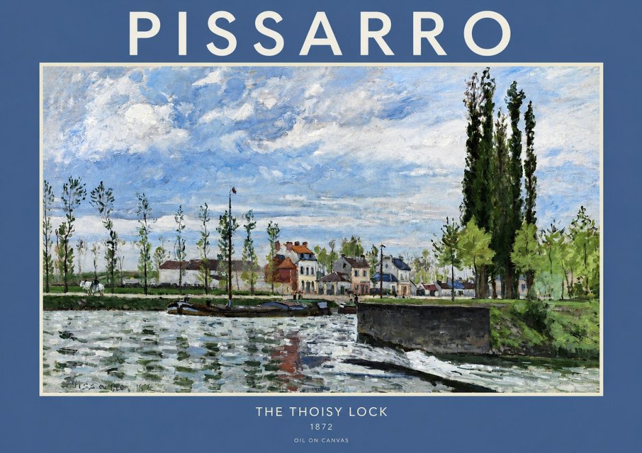 Pissarro The Lock at Pontoise, 1872 No2 - Plakat