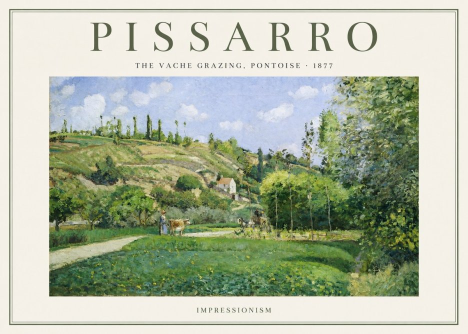 Pissarro The Vache Grazing, Pontoise · 1877 No1 - Plakat