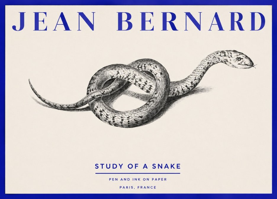 Jean Bernard Study of a Snake No2 - Plakat