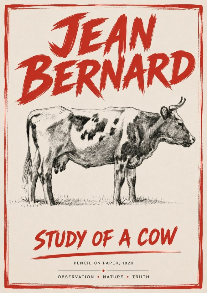 Jean Bernard Study of a Cow XX No4 - Plakat