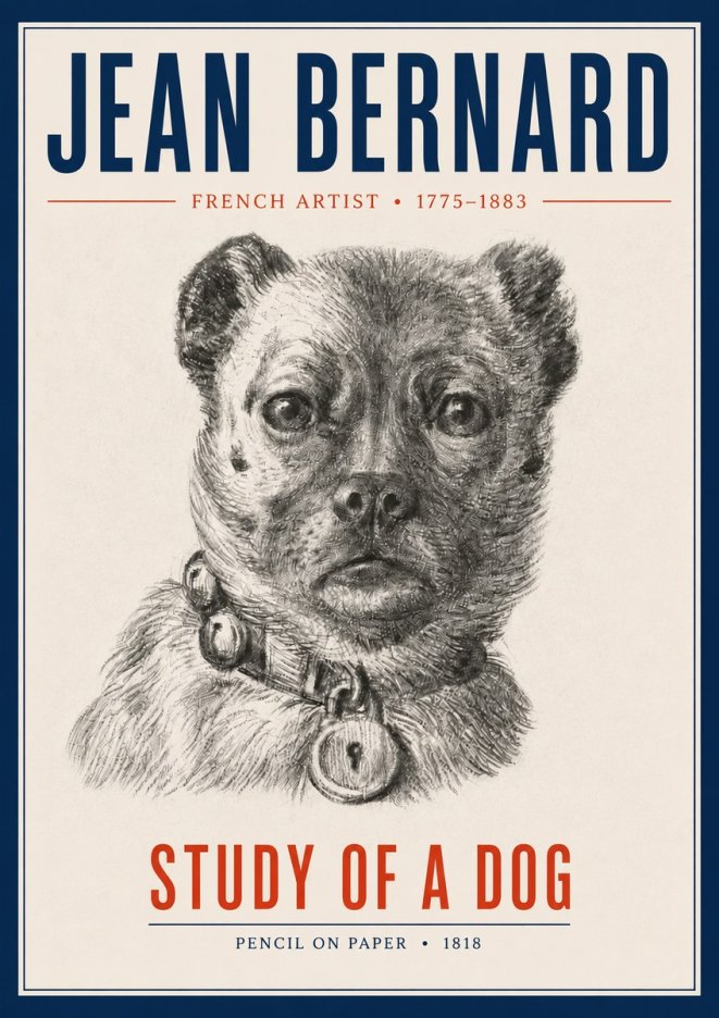 Jean Bernard Study of a Dog IV No4 - Plakat