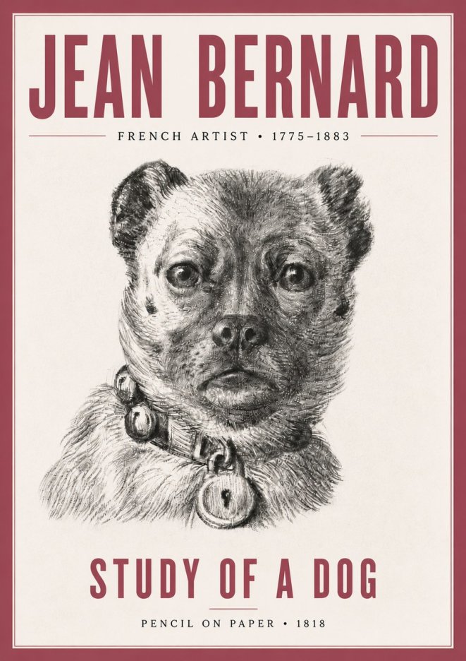 Jean Bernard Study of a Dog IV No5 - Plakat