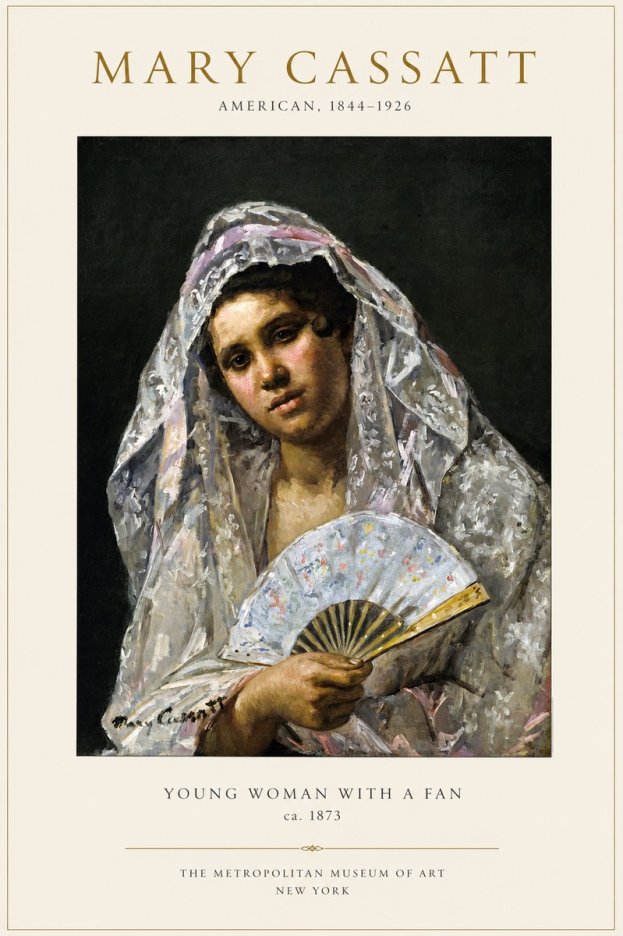 Mary Cassatt Young Woman with a Fan II No1 - Plakat