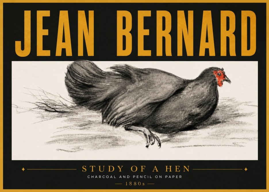 Jean Bernard Study of a Hen No6 - Plakat