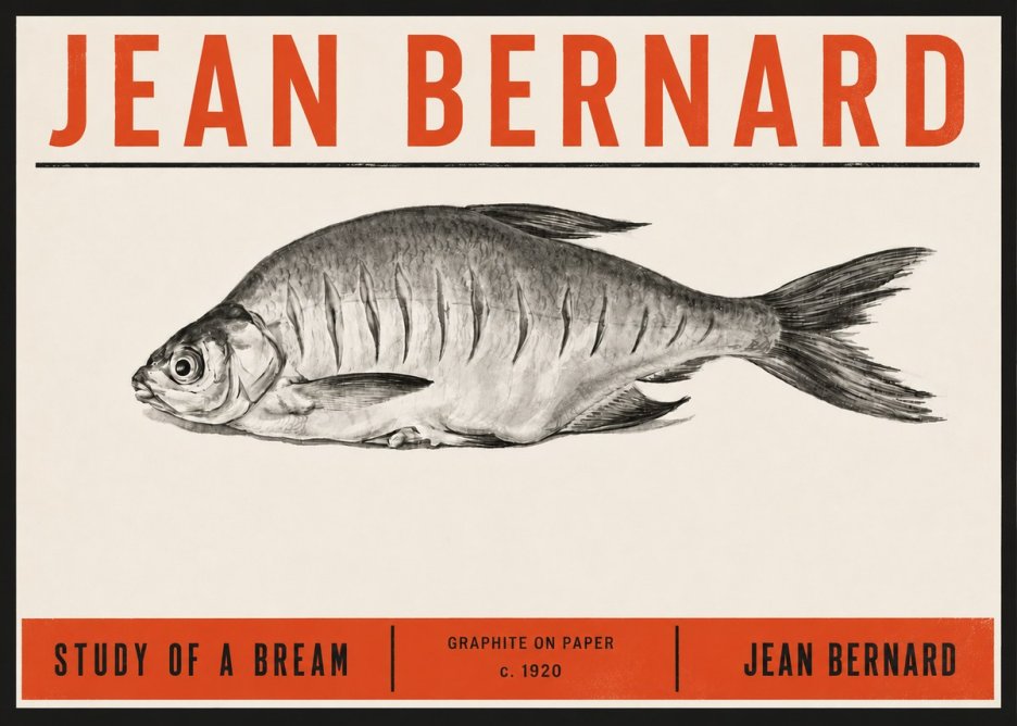 Jean Bernard Study of a Bream No6 - Plakat
